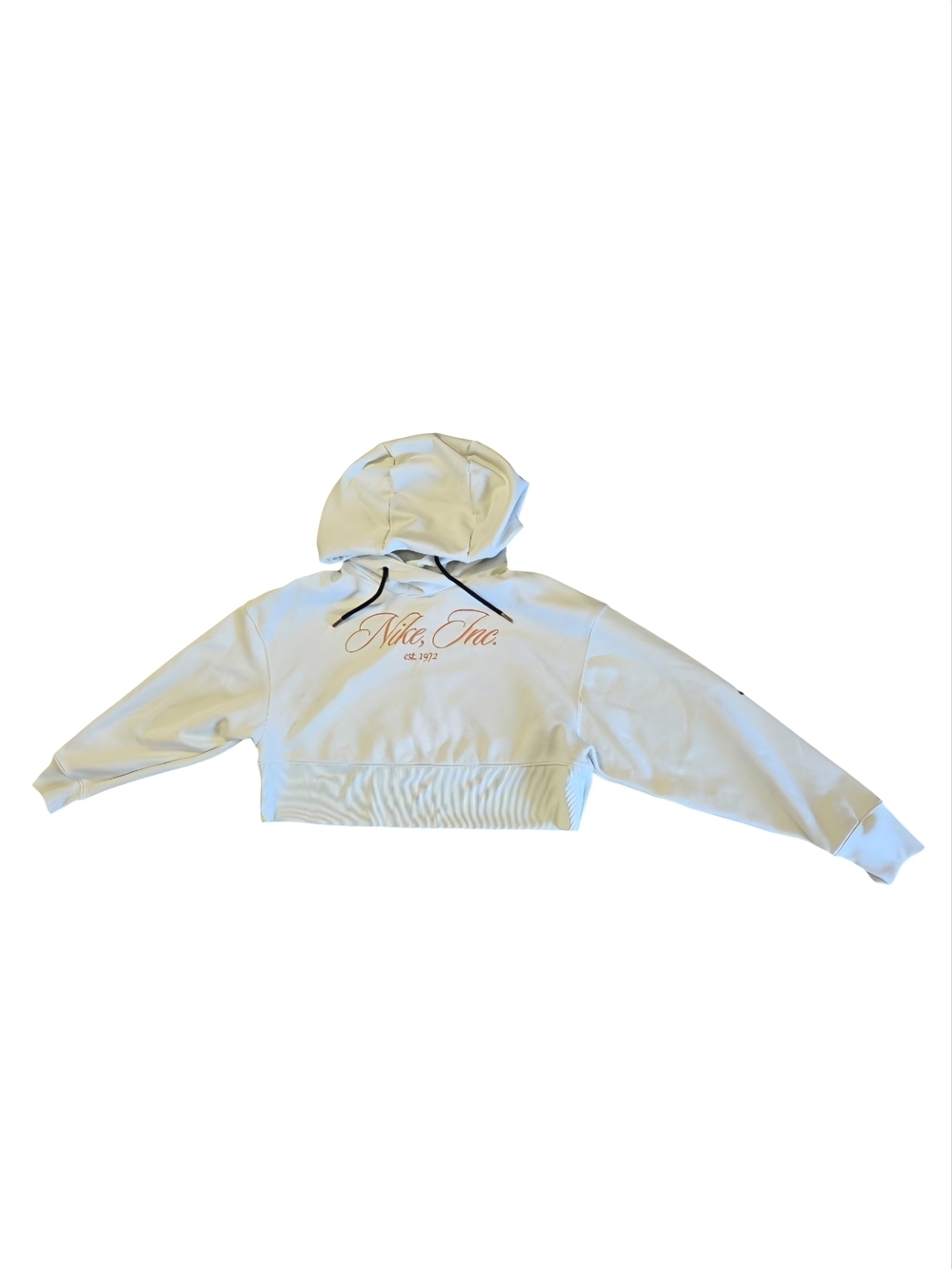 Nike Cream Cropped Hoodie Vest with Script Logo
